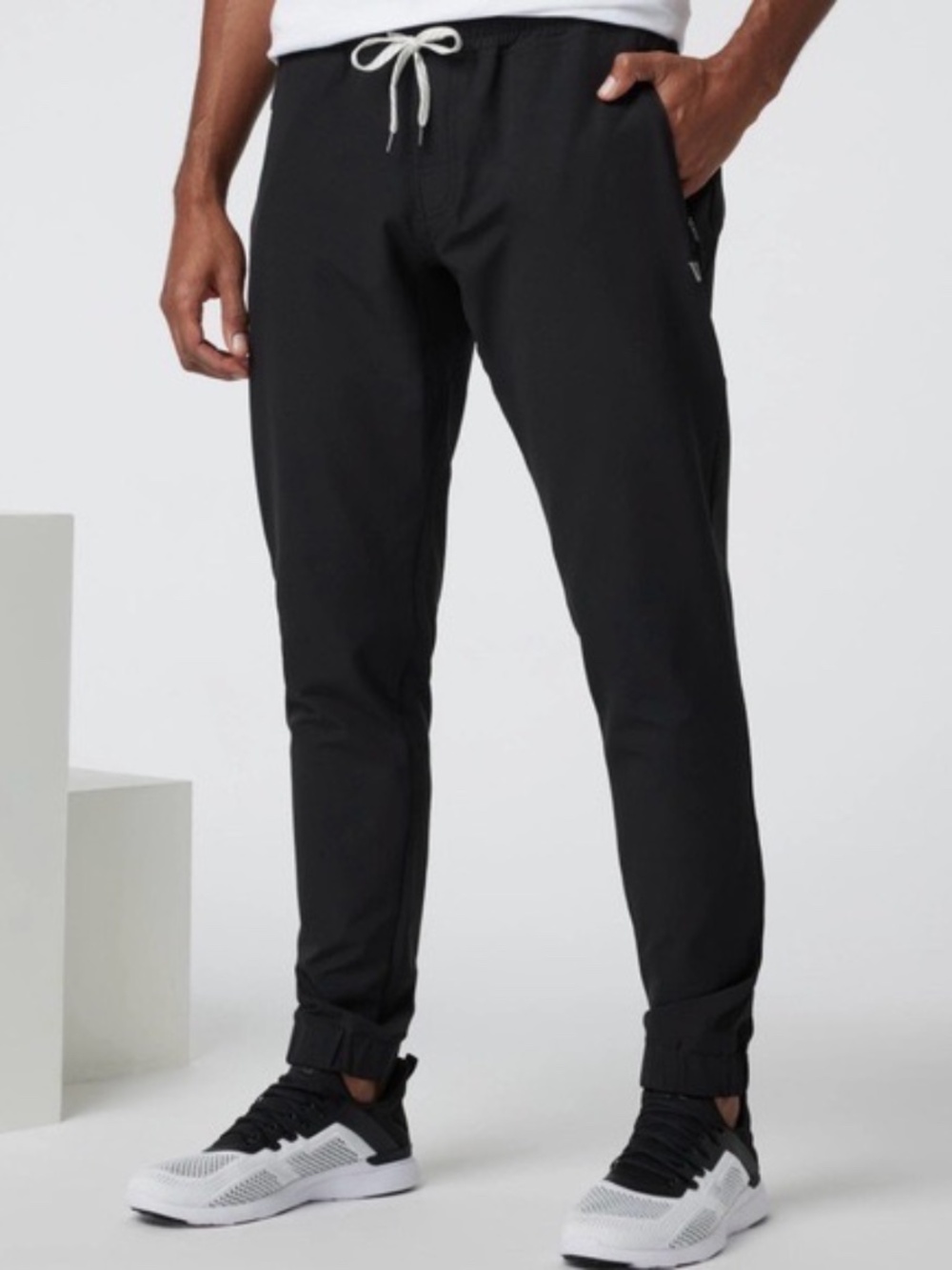 Vuori Mens The Rise The Shine Jogger L Gray Stretch Relaxed Pockets Athleisure